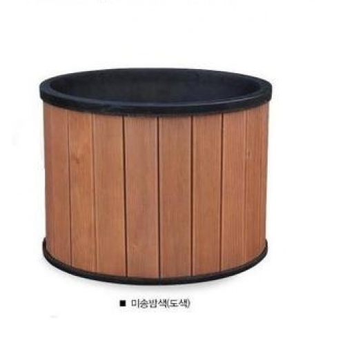 원형PE목재분(중)720*670*550/도로화분/원형방부목/대형화분/택배비별도
